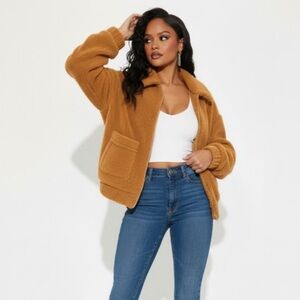 •Essentially Chic• Cognac Sherpa Teddy Jacket